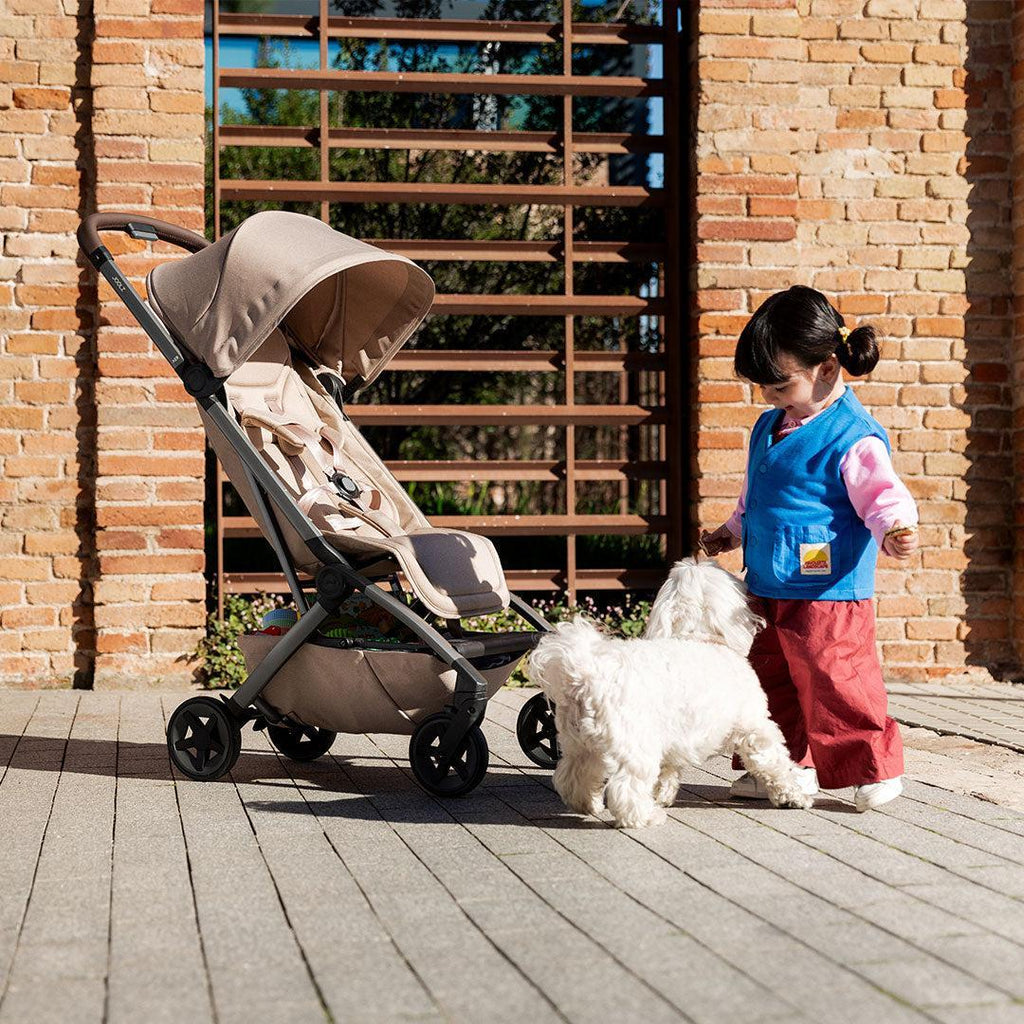 Joolz Aer2 Travel Stroller – Sandy Taupe Lightweight One-Hand Fold Pushchair