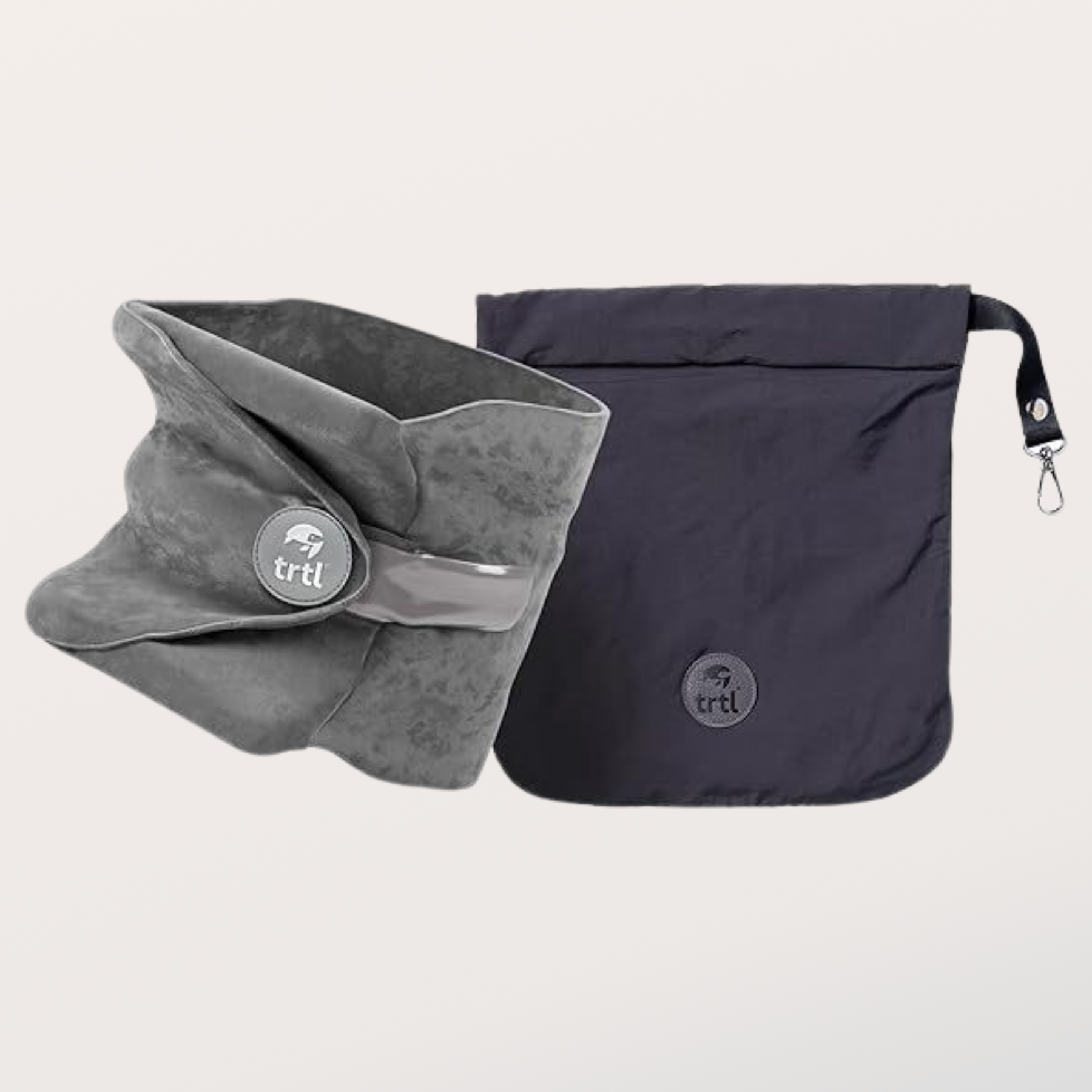 Red Fleece Travel Neck Pillow with Carry Pouch