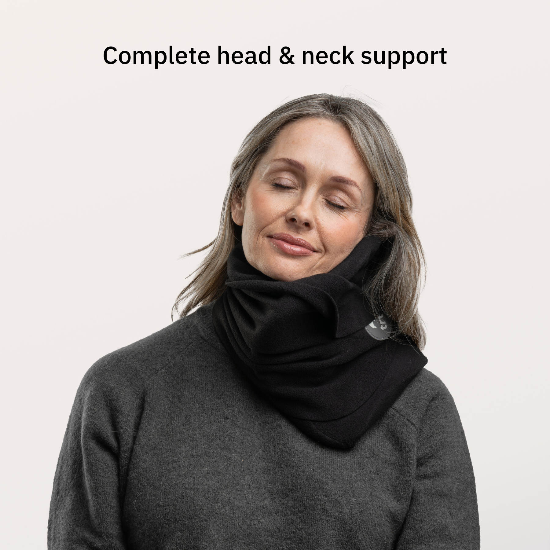 Red Fleece Travel Neck Pillow with Carry Pouch