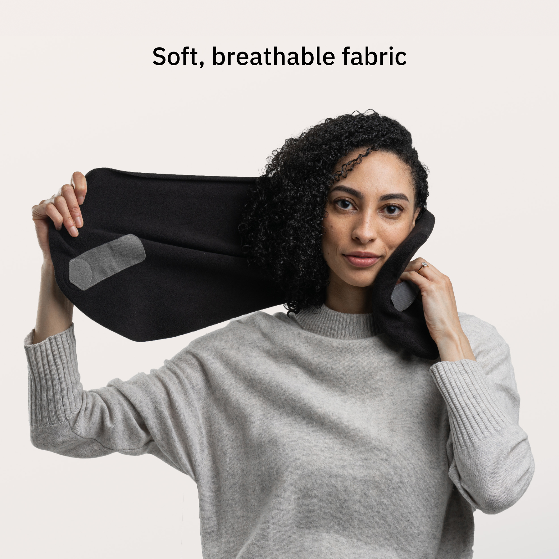Red Fleece Travel Neck Pillow with Carry Pouch